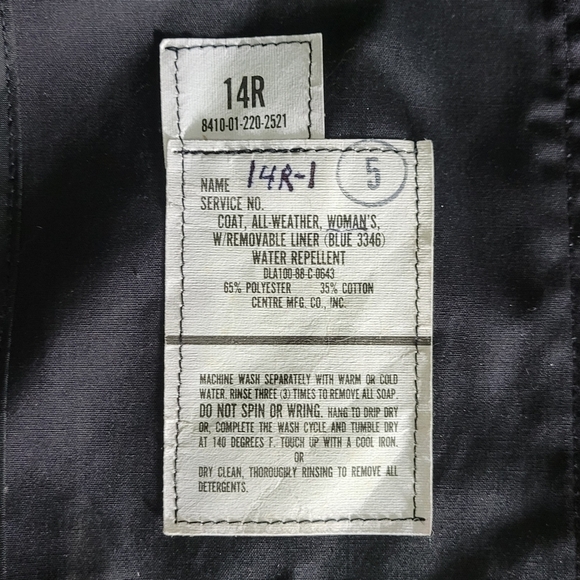 US Military Issue Trench Coat Size 14R Zip Out Faux Fur Liner Water Repellent - Picture 8 of 11